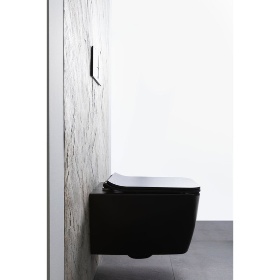 Унитаз подвесной безободковый Allen Brau Liberty 4.33007.31 с тонкой быстросъмной крышкой микролифт, чёрный матовый - фото 21