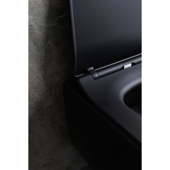 Унитаз подвесной безободковый Allen Brau Liberty 4.33007.31 с тонкой быстросъмной крышкой микролифт, чёрный матовый - фото 23