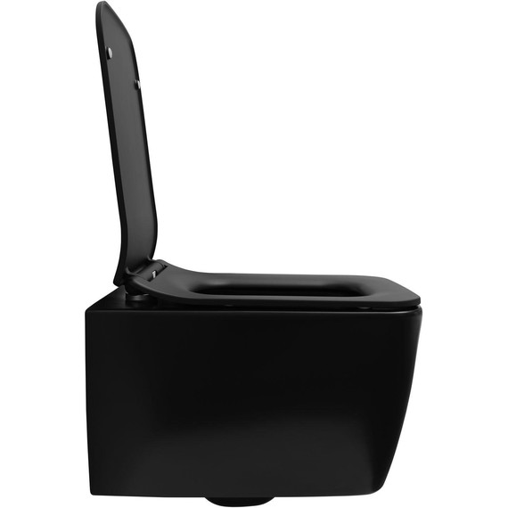 Унитаз подвесной безободковый Allen Brau Liberty 4.33007.31 с тонкой быстросъмной крышкой микролифт, чёрный матовый - фото 13