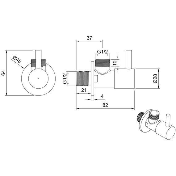 Вентиль угловой Allen Brau Priority 5.31026-00 - фото 2