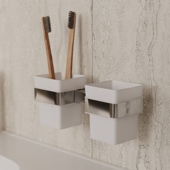 Стакан двойной Allen Brau Infinity 6.21003-00, цвет белый/хром - фото 4