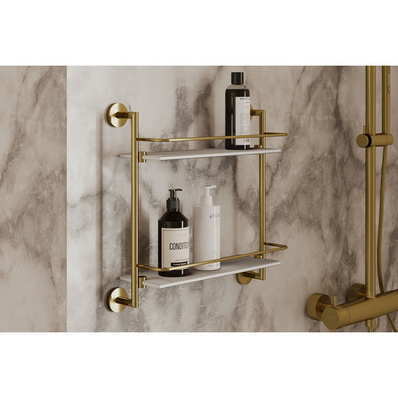 Полка стеклянная Allen Brau Priority 6.31015-GB 41 см, цвет золото - фото 2