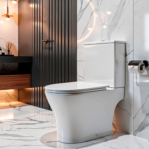 Унитаз-компакт безободковый Azario Reina AZ-2785T с тонким быстросъемным сиденьем микролифт (система смыва Торнадо) - фото 12