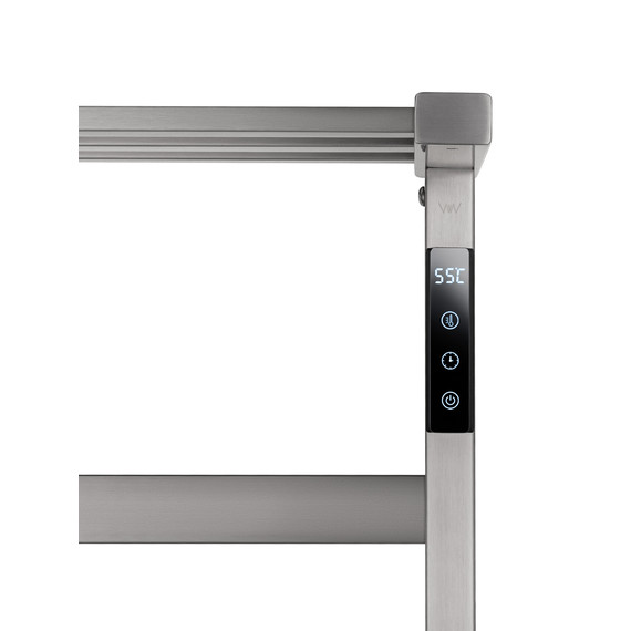 Полотенцесушитель электрический Wonzon & Woghand Frankfurt с полкой П7 450x640 мм WW-A1026-BR, никель - фото 3