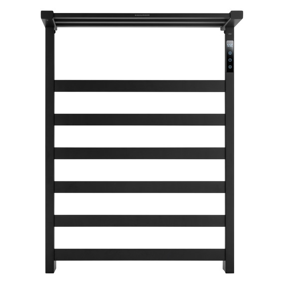 Полотенцесушитель электрический Wonzon & Woghand Frankfurt с полкой П6 450x640 мм WW-A1026-MB, чёрный - фото 2