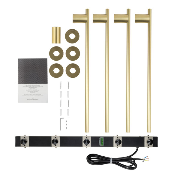 Полотенцесушитель электрический Wonzon & Woghand Dortmund П4 584x610 мм WW-A364-BG, золото - фото 5