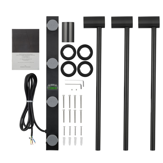 Полотенцесушитель электрический Wonzon & Woghand Hamburg П3 520x515 мм WW-AL313-MB, чёрный - фото 5