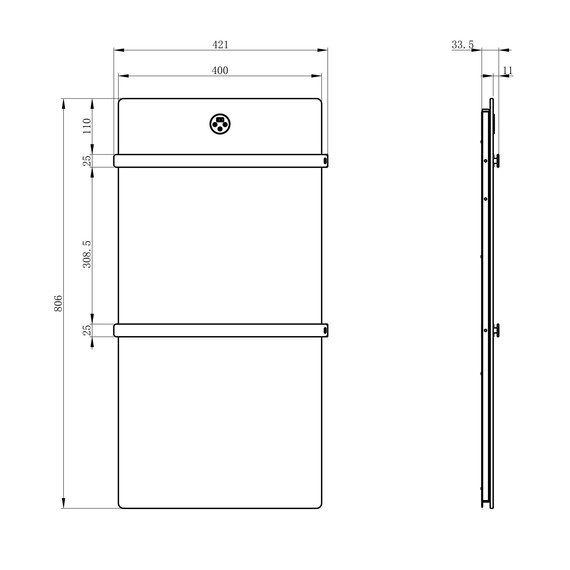 Полотенцесушитель электрический Wonzon & Woghand Stuttgart 420x806 мм WW-A502-GM, темный графит - фото 5