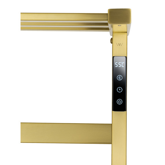 Полотенцесушитель электрический Wonzon & Woghand Frankfurt с полкой П7 450x640 мм WW-A1026-BG, золото - фото 3