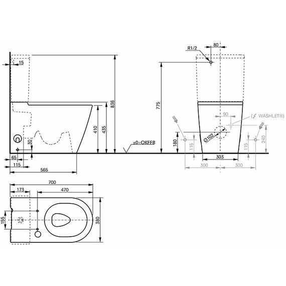 Унитаз-биде подвесной безободковый Toto RP CW561Y#XW с крышкой микролифт - фото 4