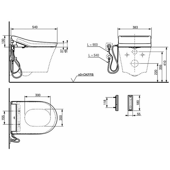 Унитаз-биде подвесной безободковый Toto GP CW553Y+TCF34120GEU с крышкой микролифт - фото 6