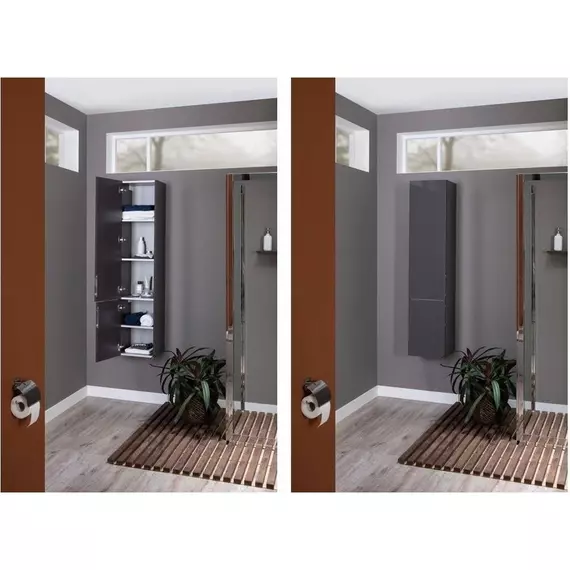 Пенал подвесной Aquanet Алвита 35 см 00249618 L, серый антрацит - фото 9