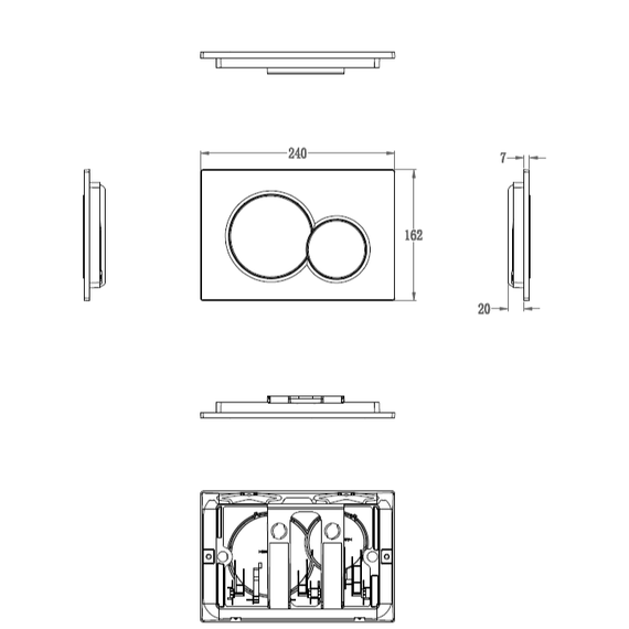 Кнопка смыва Wonzon & Woghand WW-IB232-MB, чёрный - фото 3