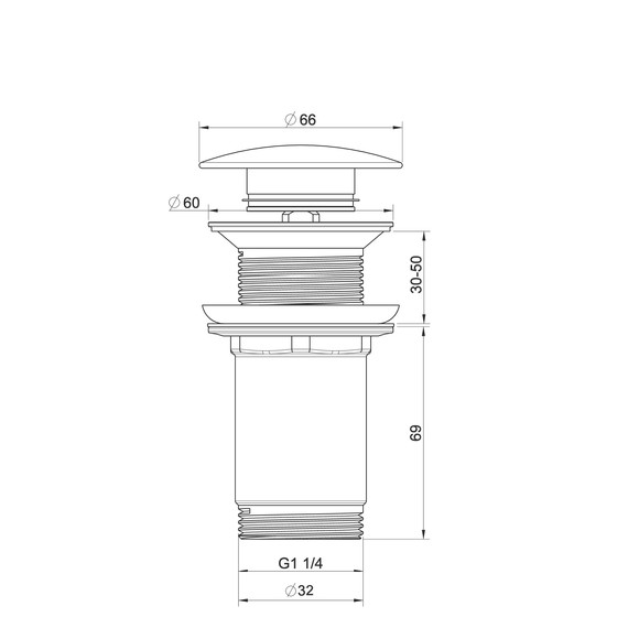 Донный клапан Wonzon & Woghand WW-88SS09-CR - фото 2