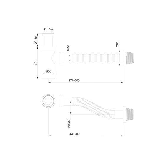 Сифон для умывальника Wonzon & Woghand WW-88SS101-CR - фото 2