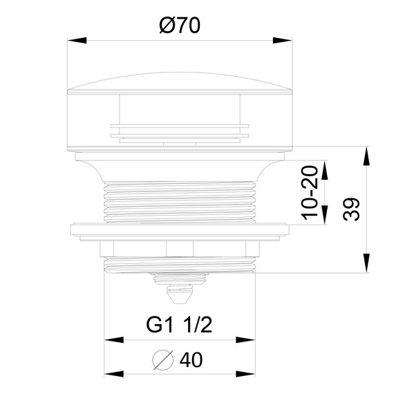 Донный клапан Wonzon & Woghand WW-SS105-CR - фото 2