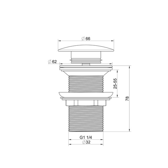 Донный клапан Wonzon & Woghand WW-88SS02-BGM, тёмный графит - фото 2
