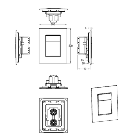 Кнопка смыва Wonzon & Woghand WW-IB256-BGM, тёмный графит - фото 2