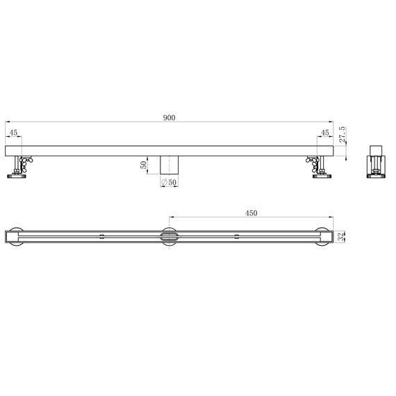 Трап Wonzon & Woghand 90 см WW-65409T-BR, никель - фото 6
