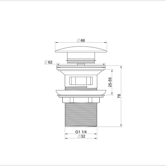 Донный клапан Wonzon & Woghand WW-88SS01-CR - фото 2