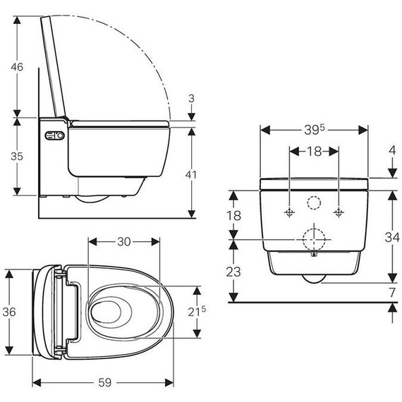 Унитаз-биде подвесной безободковый Geberit AquaClean Mera Comfort 146.210.11.1 с крышкой микролифт - фото 15