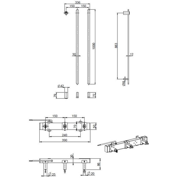 Полотенцесушитель электрический Vincea П4 150x1000 мм VTD-2VT1CH - фото 4