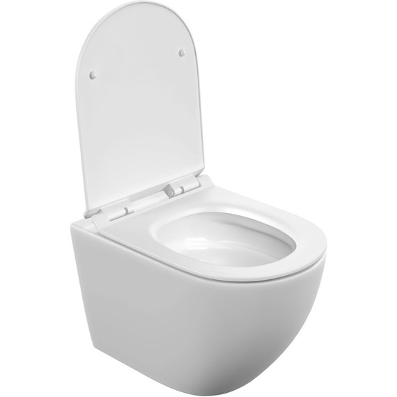 Унитаз подвесной безободковый Cersanit Brasko Vortex DPL EO Slim A68915 с тонкой крышкой микролифт (система смыва Торнадо) - фото 3