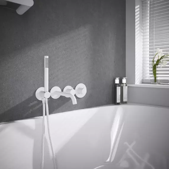 Смеситель для ванны с термостатом Timo Saona 2324/16YSM (со скрытой частью) белый матовый - фото 3