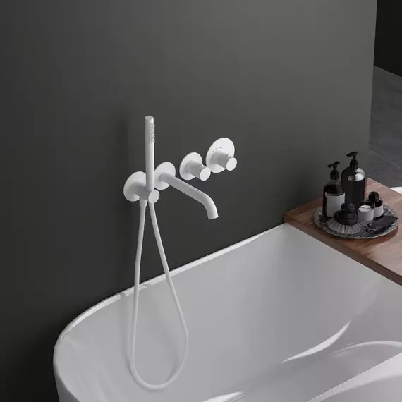 Смеситель для ванны с термостатом Timo Saona 2324/16YSM (со скрытой частью) белый матовый - фото 2