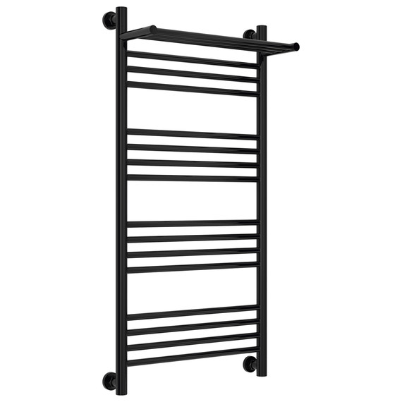 Полотенцесушитель водяной Сунержа Богема+ с полкой П16 500x1060 мм 9005-0223-1050, глубокий чёрный - фото 
