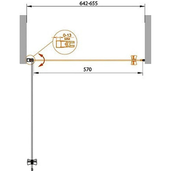 Душевая дверь Cezares 65 см ECO-O-B-1-65-C-Cr, хром/прозрачное - фото 7