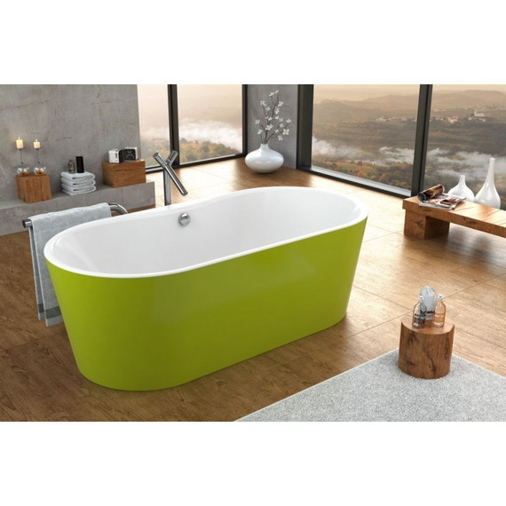 Ванна отдельностоящая Kolpa-San Comodo FS 185x90 см, белый/салатовый - фото 
