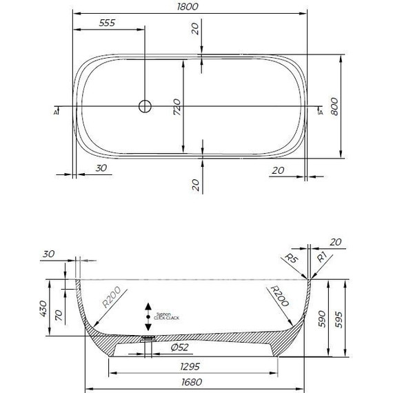 Ванна отдельностоящая Kolpa-San Gloria FS 180x80 см, черный - фото 3