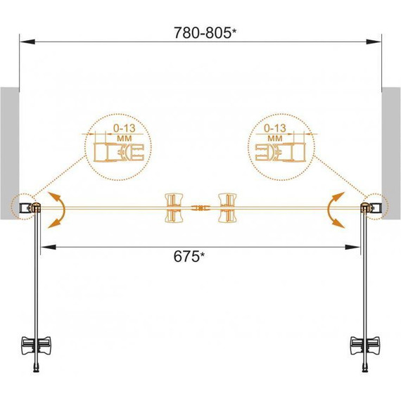 Душевая дверь Cezares 80 см ECO-O-B-2-80-C-Cr, хром/прозрачное - фото 4