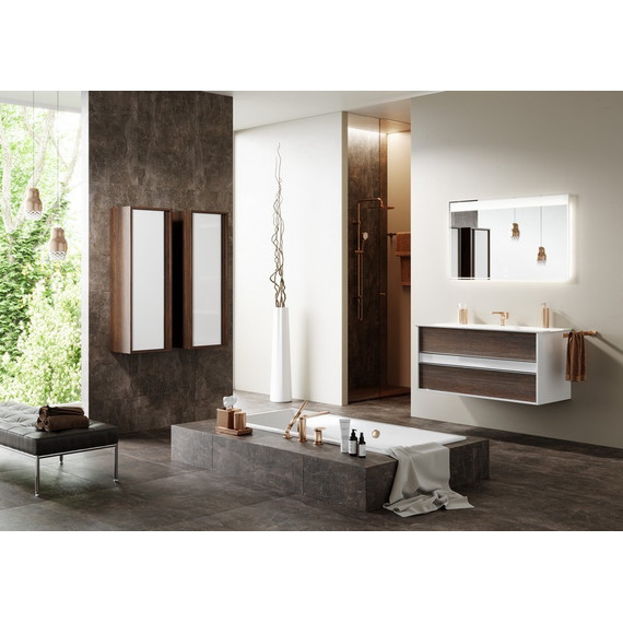 Тумба подвесная с раковиной Aqwella Clarberg Evolution 100 см EV0110CD, белый/крафт - фото 8