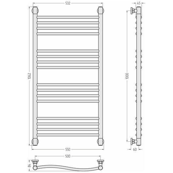 Полотенцесушитель водяной Сунержа Флюид+  П16 500x1060 мм 32-0222-1050, золотой шёлк - фото 3