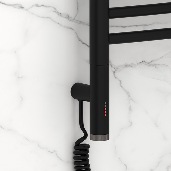 Полотенцесушитель электрический Сунержа Богема 3.1 П14 400x920 мм (выгнутая перемычка) 31-6002-8040 L, чёрный матовый - фото 3