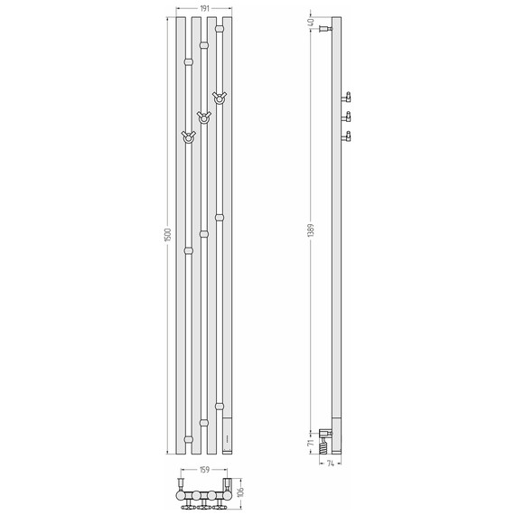 Полотенцесушитель электрический Сунержа Кантата 3.0 П4 150x1500 мм 032-5847-1516 R, золото матовое - фото 4