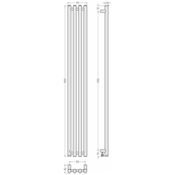 Полотенцесушитель электрический Сунержа Кантата 4.0 П4 150x1500 мм 31-0886-1559 L, чёрный матовый - фото 5