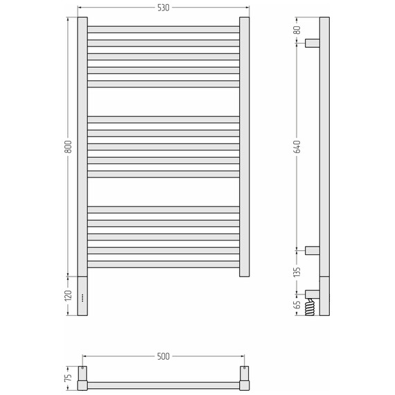 Полотенцесушитель электрический Сунержа Модус 3.1 П15 500x920 мм 051-5900-8050 L, состаренная латунь - фото 4