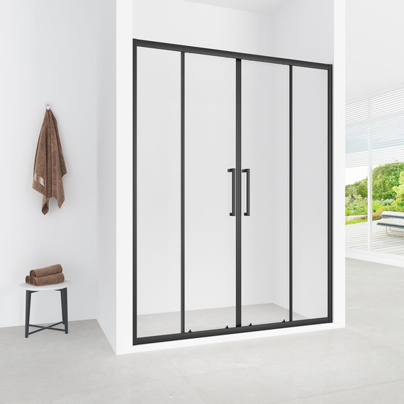 Душевая дверь Loranto 170 см CS-AB04B-170, чёрный матовый/прозрачное - фото 3