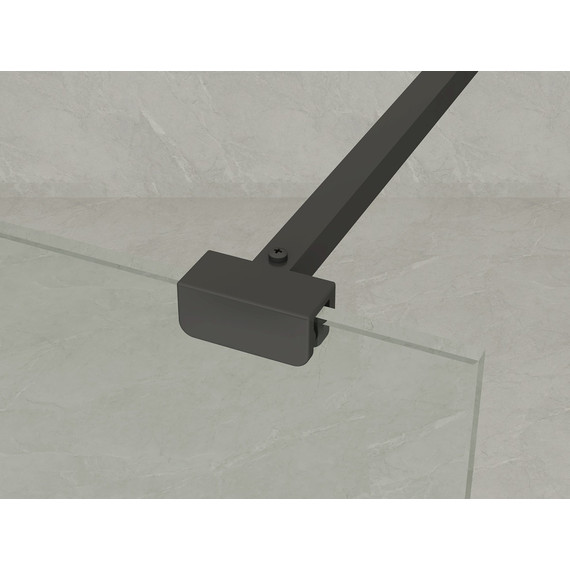 Душевая перегородка Loranto Walk-in 80 см CS-W02B-80 (стекло 8 мм) чёрный матовый/прозрачное "Лофт клетка" - фото 2