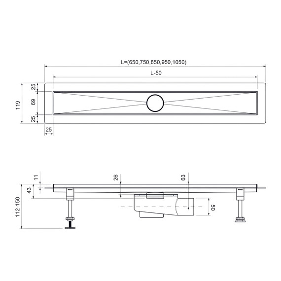 Трап Timo Drain System 90 см DS230209/03 (под плитку) чёрный матовый - фото 5