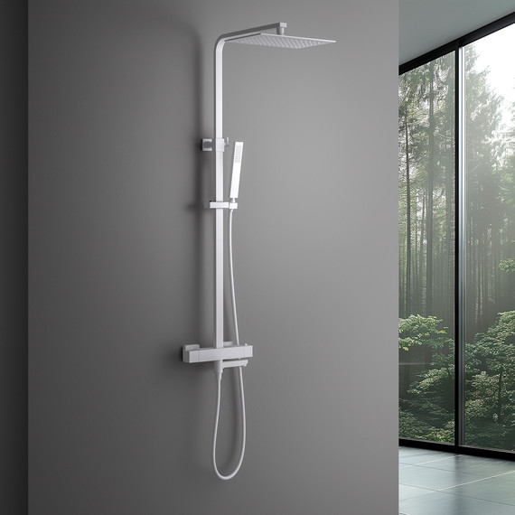 Душевая стойка с термостатом Timo Tetra-Thermo SX-0169/16, белый матовый - фото 3