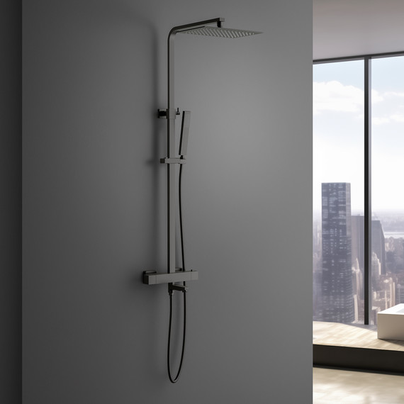 Душевая стойка с термостатом Timo Tetra-Thermo SX-0169/18, чёрное золото - фото 2