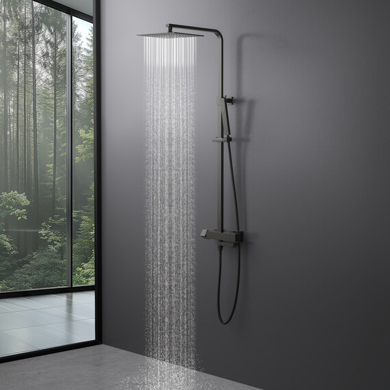 Душевая стойка с термостатом Timo Tetra-Thermo SX-0169/18, чёрное золото - фото 4