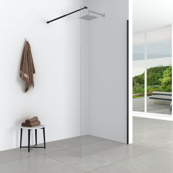 Душевая перегородка Loranto Walk-in 70 см CS-W04B-70 (стекло 8 мм) чёрный матовый/прозрачное - фото 2
