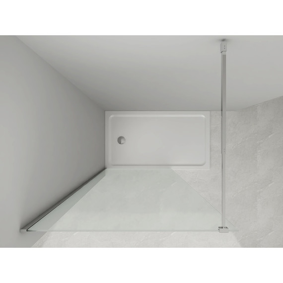 Душевая перегородка Loranto Walk-in 70 см CS-W04B-70 (стекло 8 мм) чёрный матовый/прозрачное - фото 4