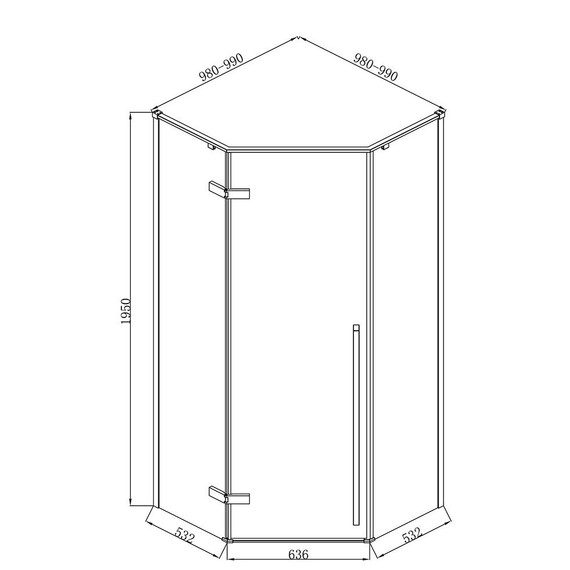 Душевое ограждение Loranto Neo 100x100 см CS-22107-100B (стекло 8 мм) чёрный/прозрачное - фото 3