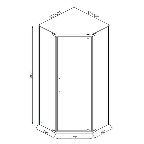 Душевое ограждение Loranto Neo 90x90 см CS-22108-90 (стекло 8 мм) серебро/прозрачное - фото 3